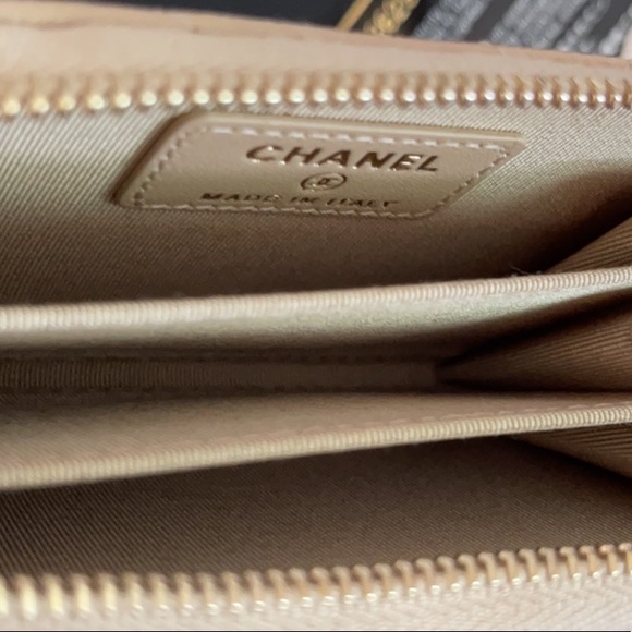 Chanel GHW Caviar Quilted Classic Beige Zipped Coin Card Holder Wallet BNIB - Picture 8 of 10